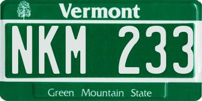 VT license plate NKM233