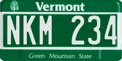VT license plate NKM234