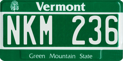 VT license plate NKM236