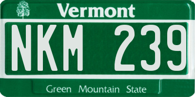 VT license plate NKM239