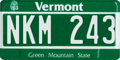 VT license plate NKM243