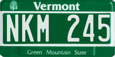 VT license plate NKM245