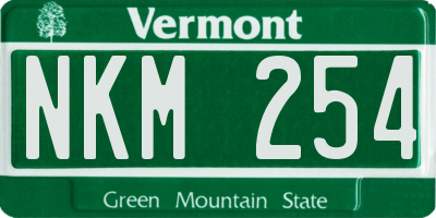 VT license plate NKM254
