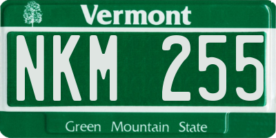 VT license plate NKM255