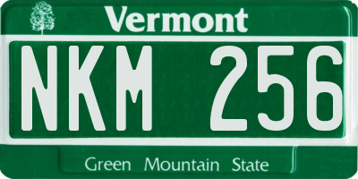 VT license plate NKM256