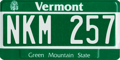 VT license plate NKM257