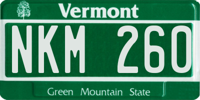 VT license plate NKM260