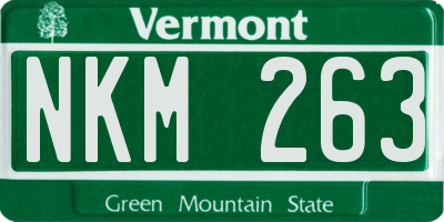 VT license plate NKM263