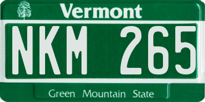 VT license plate NKM265