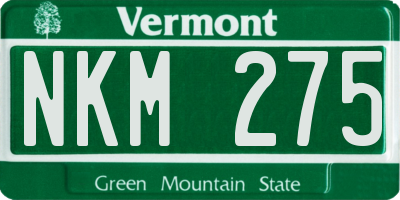 VT license plate NKM275