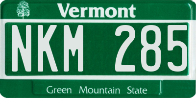 VT license plate NKM285