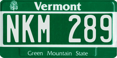 VT license plate NKM289