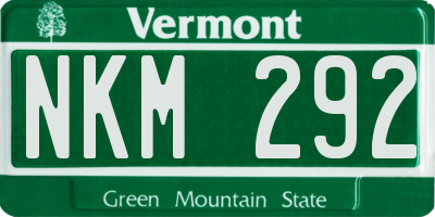 VT license plate NKM292