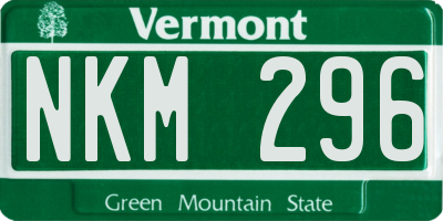 VT license plate NKM296
