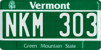 VT license plate NKM303