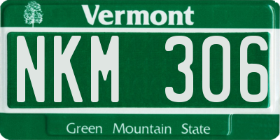 VT license plate NKM306