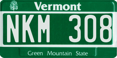 VT license plate NKM308