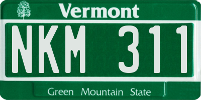 VT license plate NKM311