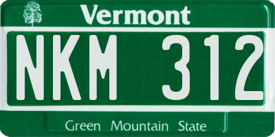 VT license plate NKM312