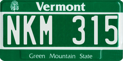 VT license plate NKM315