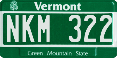 VT license plate NKM322