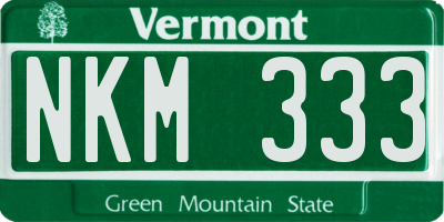 VT license plate NKM333