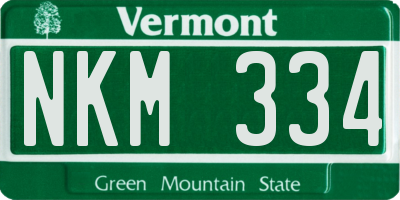 VT license plate NKM334