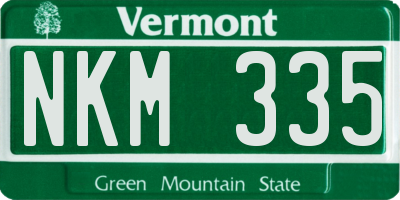 VT license plate NKM335
