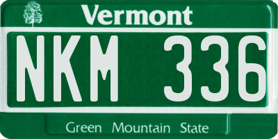 VT license plate NKM336