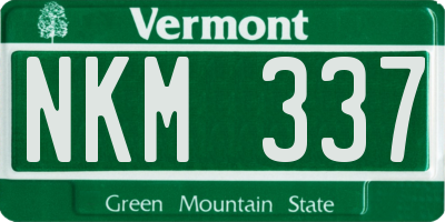 VT license plate NKM337