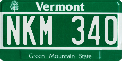 VT license plate NKM340
