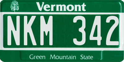 VT license plate NKM342
