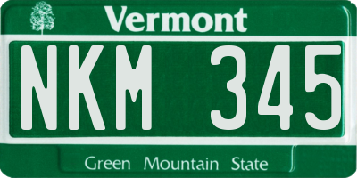 VT license plate NKM345