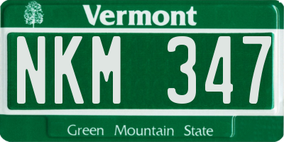 VT license plate NKM347