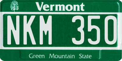VT license plate NKM350