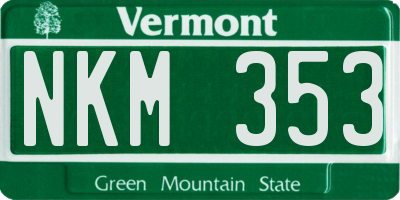 VT license plate NKM353