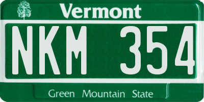 VT license plate NKM354