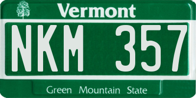 VT license plate NKM357