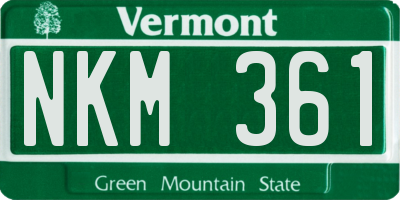 VT license plate NKM361