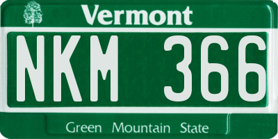 VT license plate NKM366