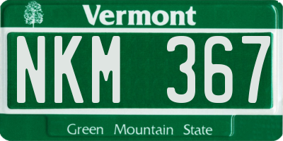 VT license plate NKM367