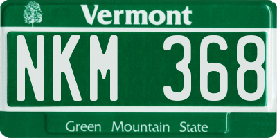 VT license plate NKM368