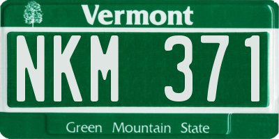 VT license plate NKM371