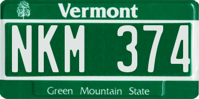 VT license plate NKM374