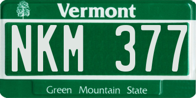 VT license plate NKM377