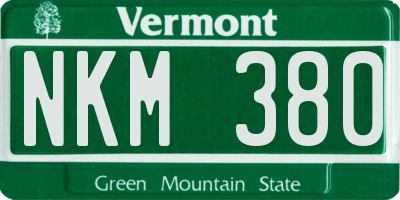 VT license plate NKM380