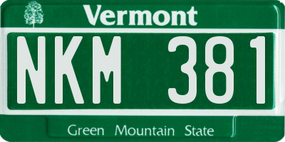 VT license plate NKM381