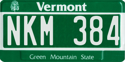 VT license plate NKM384