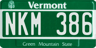 VT license plate NKM386