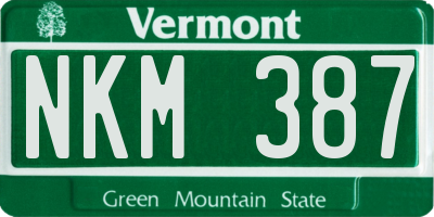 VT license plate NKM387